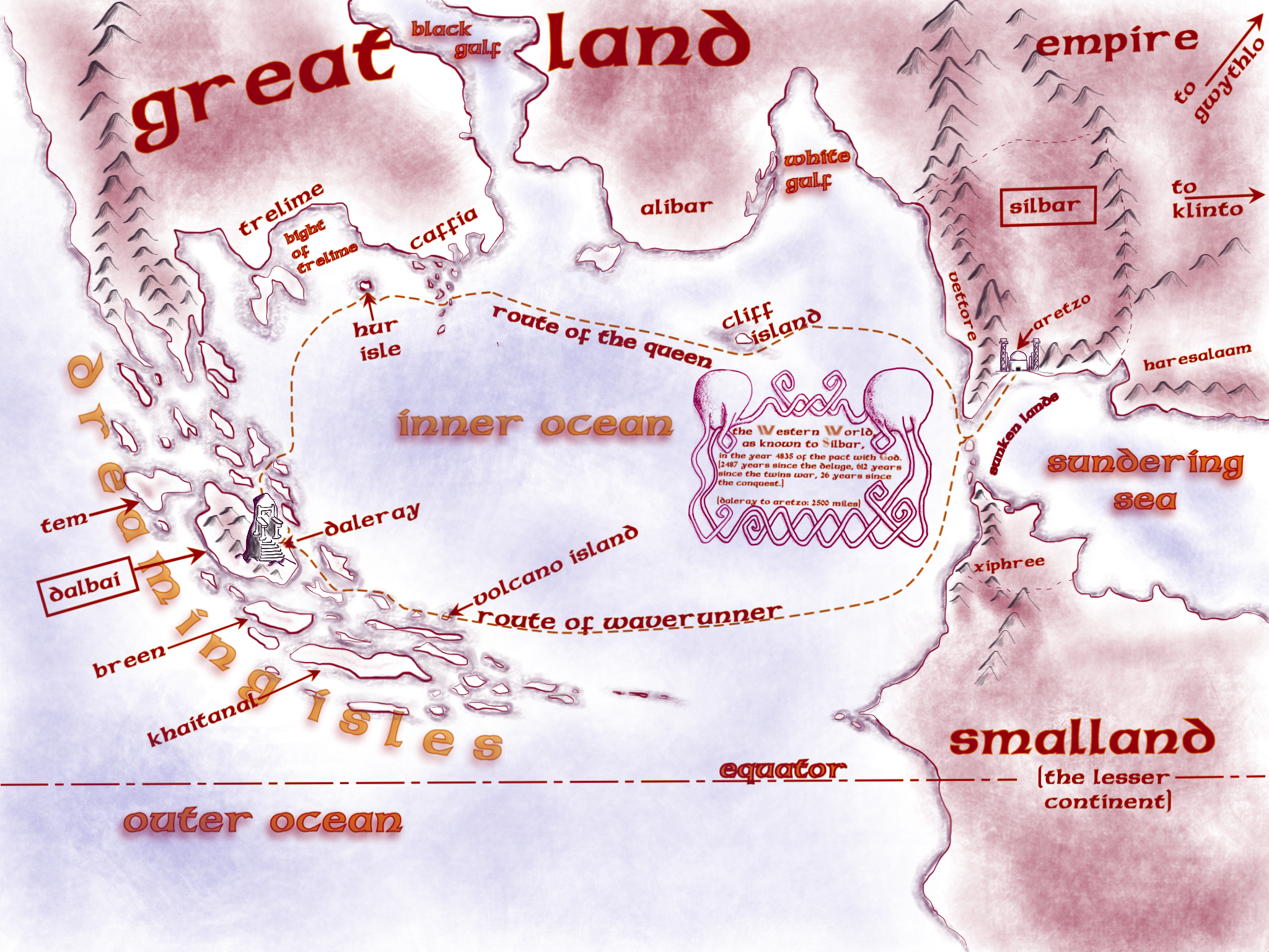 A Map of the Inner Ocean and the lands to the west of Silbar
